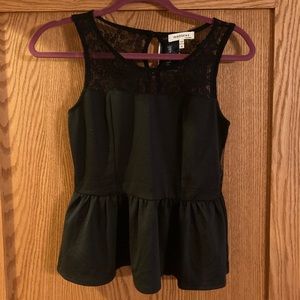 NEW Black peplum top by Monteau- size Medium